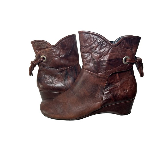 Josef Seibel Shoes - Josef Siebel Women’s Brown Leather Boho Ankle Boots Side Zip EU 40 US 9
